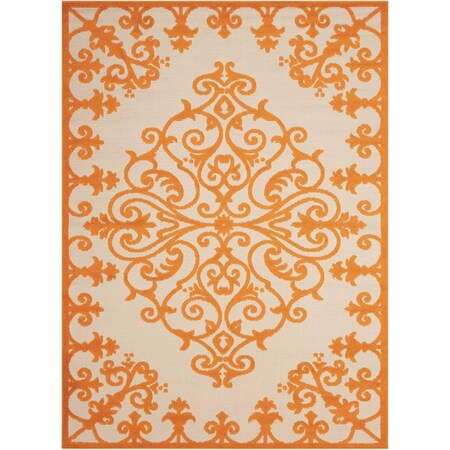Palacedesigns 8 x 11 ft. Orange Medallion Indoor & Outdoor Area Rug - Orange - 8' x 11' PA3657816